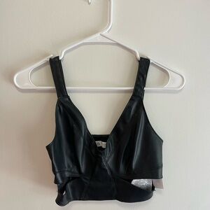 Zara Leather crop top
